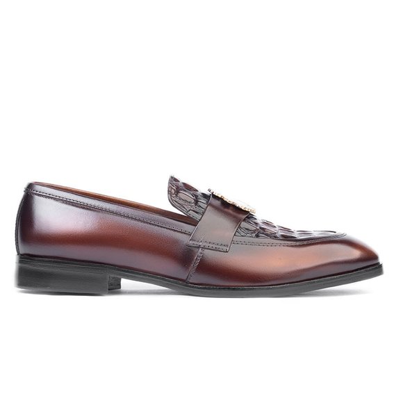 Bashwood Handmade Brown Billionaire Buckle Style Loafers